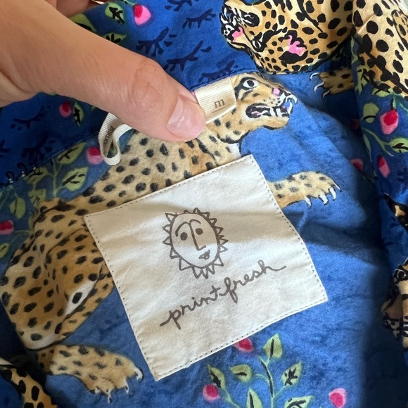 Print Fresh Bagheera Cat Short Sleep Top & Long Pants Set - Sapphire Blue Medium - Picture 3 of 4